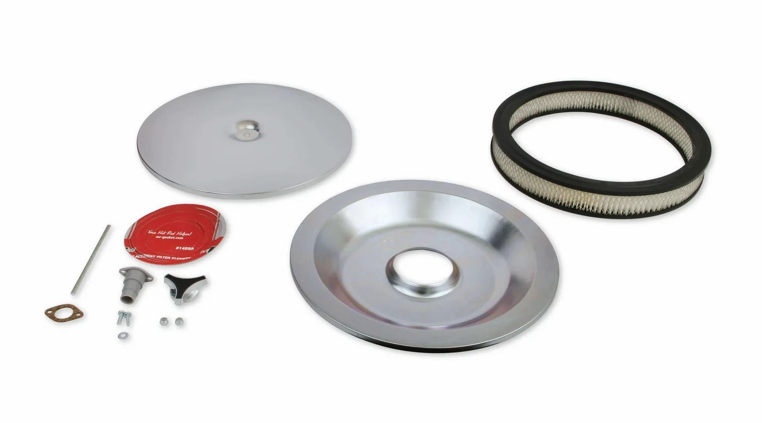 Mr. Gasket Air Cleaner - Low Mount - Chrome - 4338